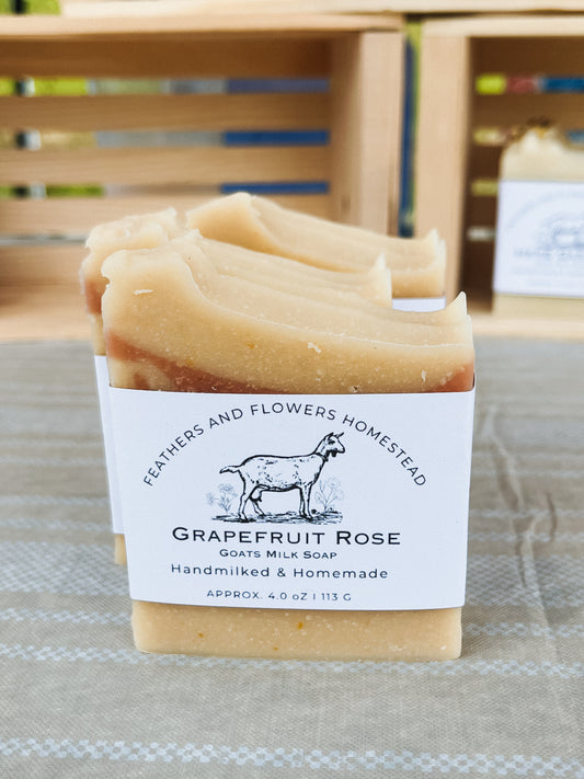 Grapefruit and Rose Goat Milk Soap